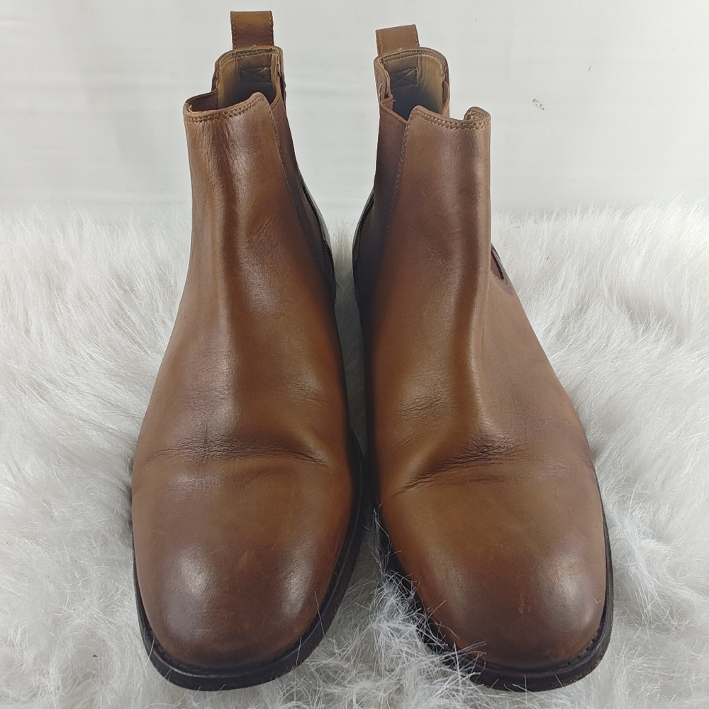 Bostonian Commonwealth Mens 13 Brown Leather Chelsea Boots Fashion Dress Shoes